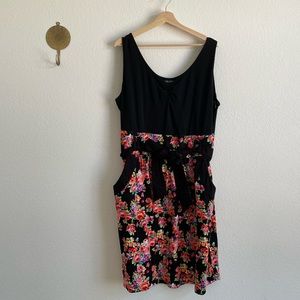 City Chic Belted Fit & Flare Floral Dress - Size XL (3X)